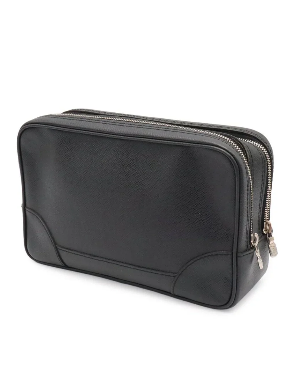 Louis Vuitton Taiga Pavel Clutch Leather Ardoise Black Silver